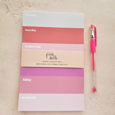 Back to School Gift, Mom Weekly Planner Notepad, Pink Color Block Weekly Planner, Planner for Women, Functional Student Teacher Planner - image4